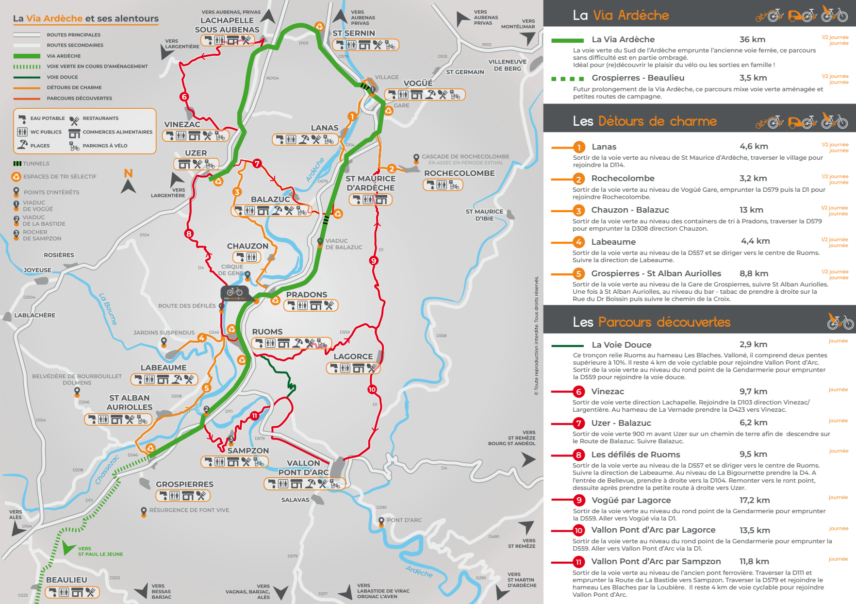 carte via ardeche itinéraire via ardéche